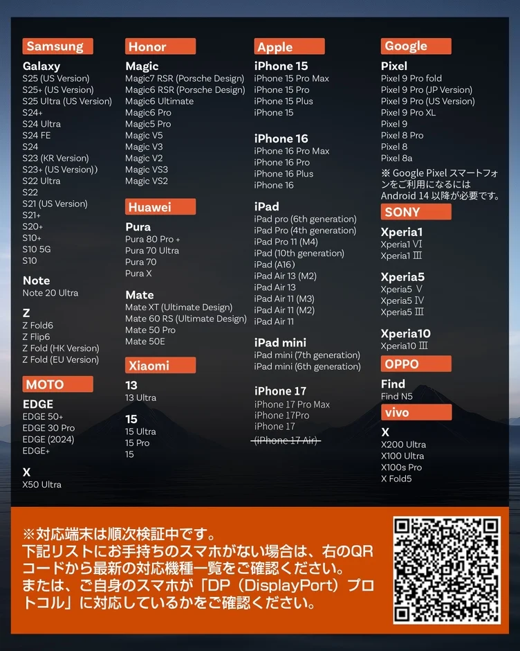 GetPairr Mirror Castの対応機種リスト