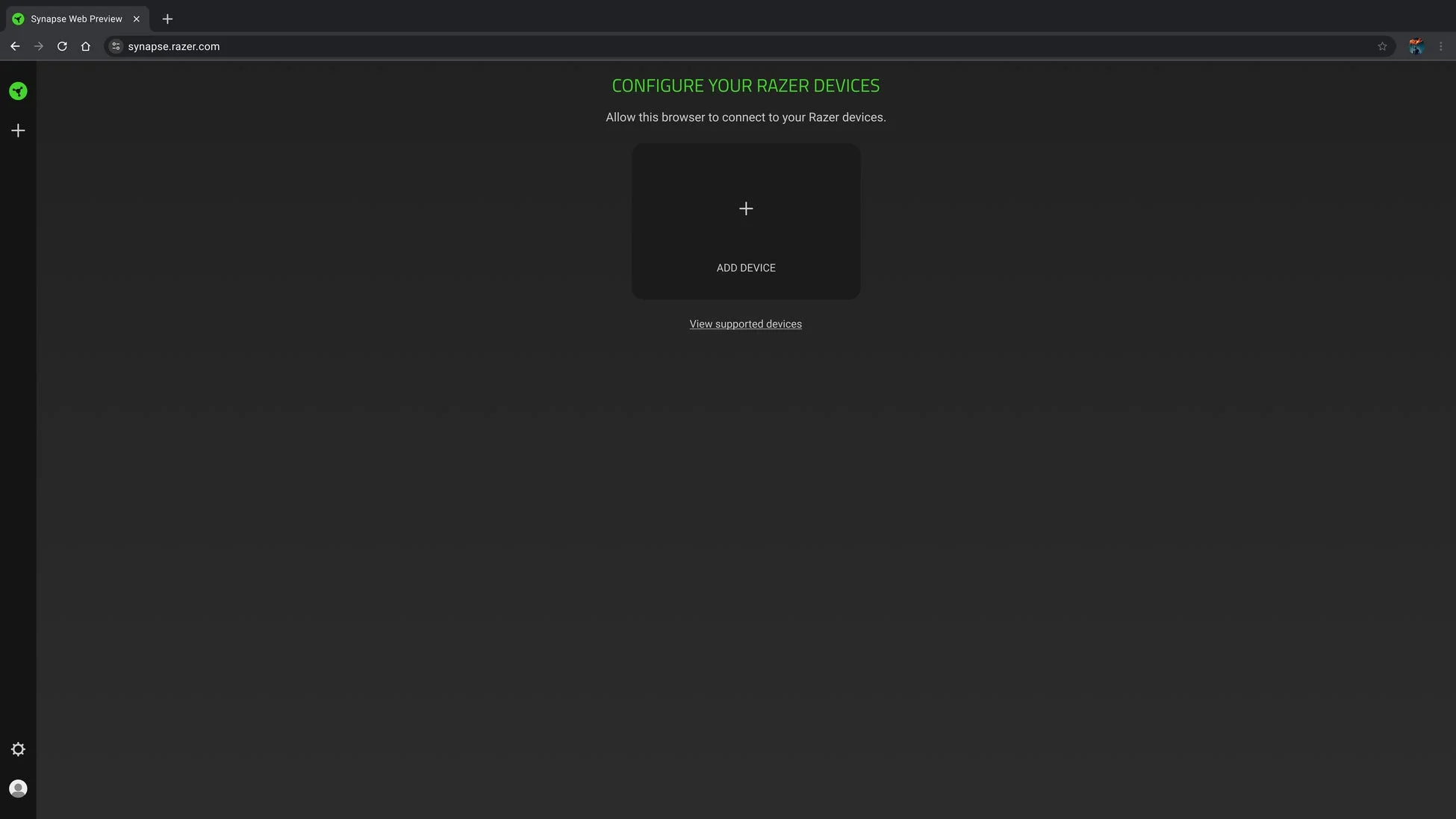 Razerデバイス設定ページ
