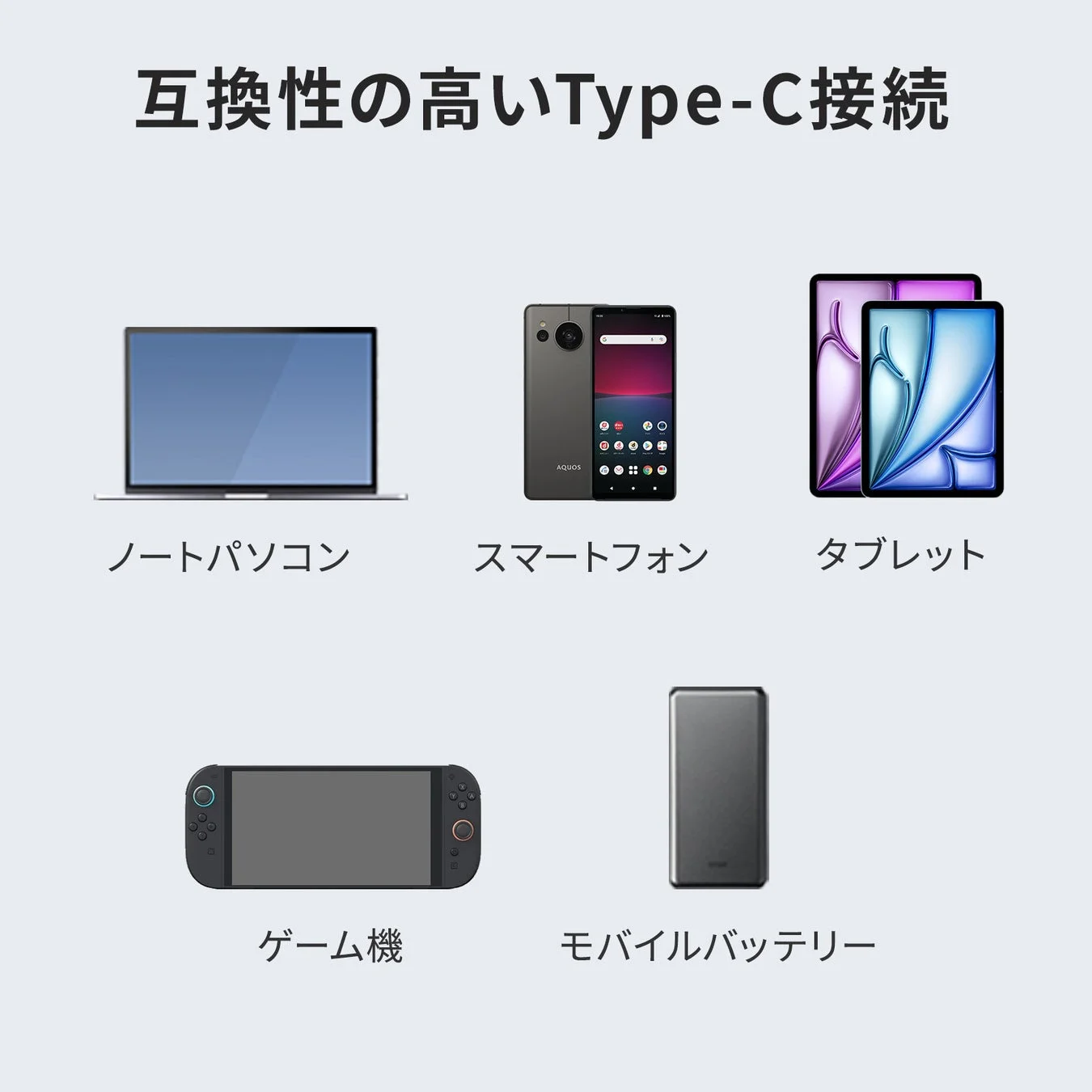 互換性の高いType-C接続