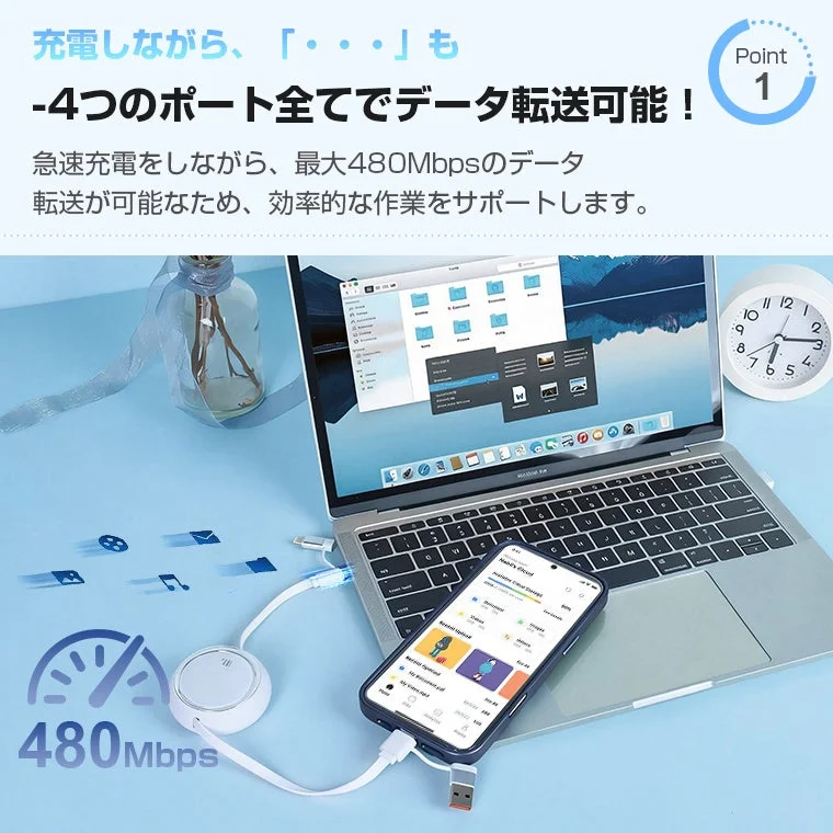 4つのポート全てでデータ転送可能！
